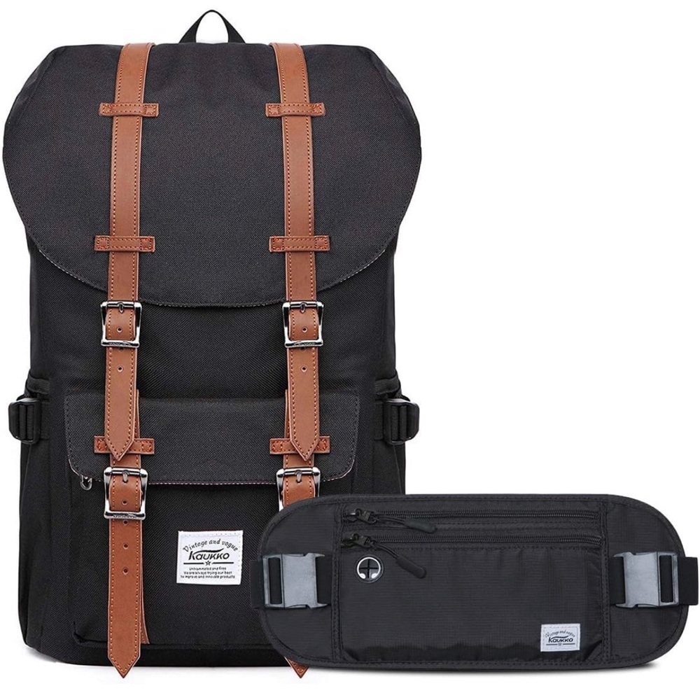 KAUKKO Laptop Outdoor Backpack Traveling Rucksack Fits 15.6 Inch Laptop
